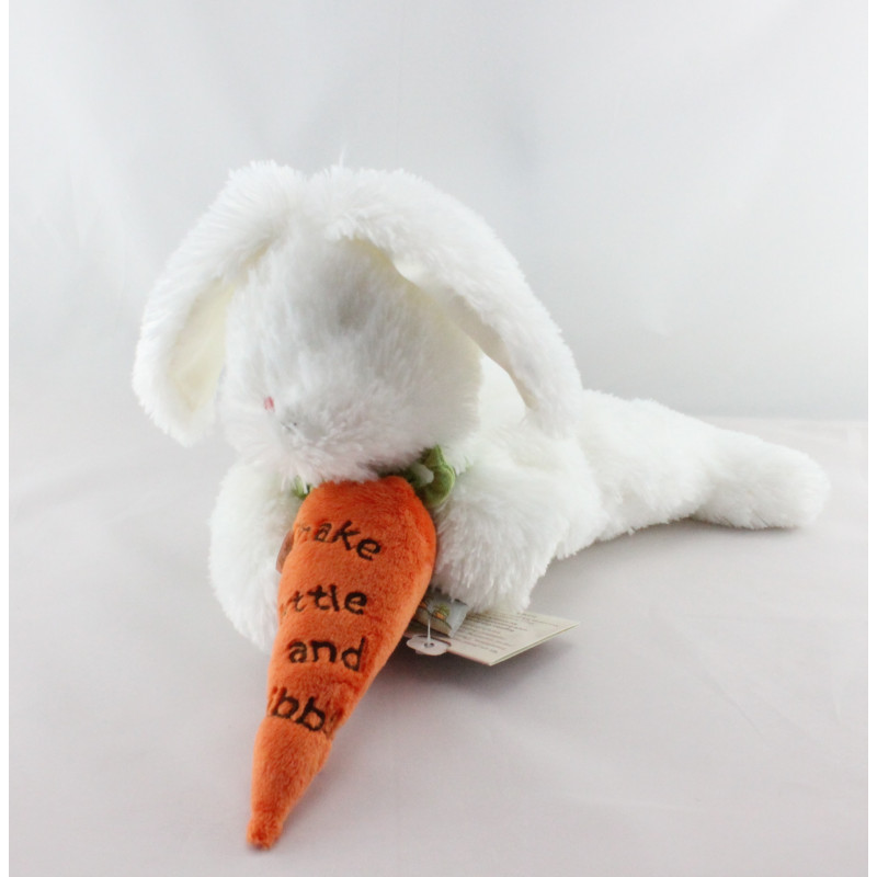 peluche petit lapin blanc qui se transforme en carotte mignonne (25cm)