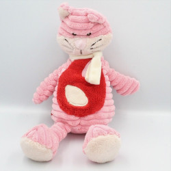 Doudou velours chat rose rouge TEX