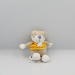 Doudou musical ours beige orange rayé BABY CLUB
