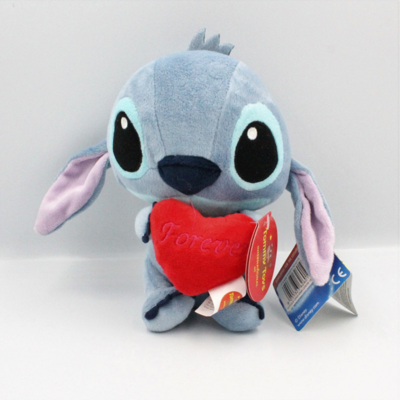 Disney Peluche Stitch avec coeur bleu rouge 25 cm