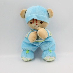 Doudou ours ourson beige bleu vert FISHER PRICE 2006