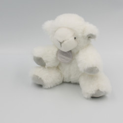 Peluche - Doudou mouton gris en train de dormir - Boiseline