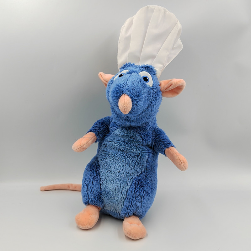 Disney Pixar Blue Mouse Avec Chapeau de Chef Ratatouille Rembourré