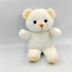 Ancienne peluche ours blanc beige