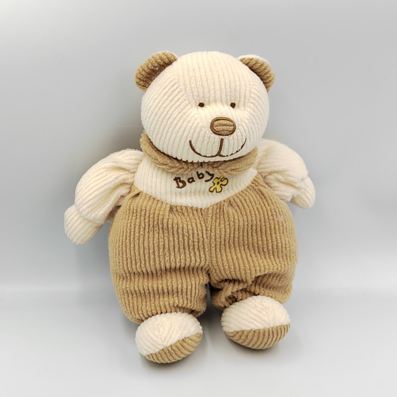 Doudou ours beige blanc Baby PLANET PLUCH
