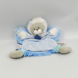 Doudou et Compagnie marionnette lion bleu gris blanc