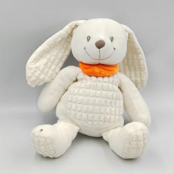 Doudou lapin blanc foulard orange NICOTOY