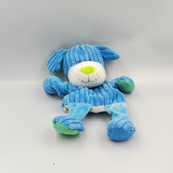 Doudou marionnette chien bleu velours côtelés Baby nat