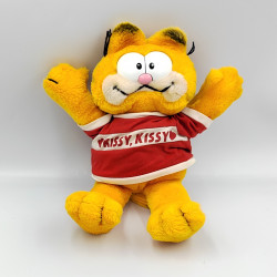 Peluche chat orange Garfield tee shirt rouge Kissy 1978 1981