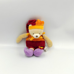 Doudou ours arlequin rouge...