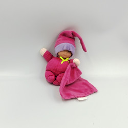 Doudou bébé avec mouchoir rose rayure Minirêves COROLLE